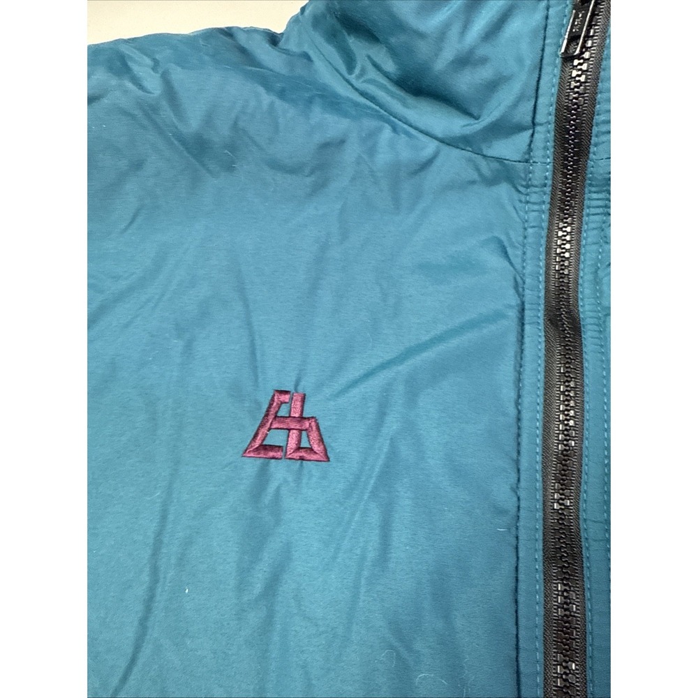 Vintage 90s LL BEAN Warm-Up Jacket Teal Maroon Liner Fleece Mens LARGE Retro 2j - Picture 3 of 10